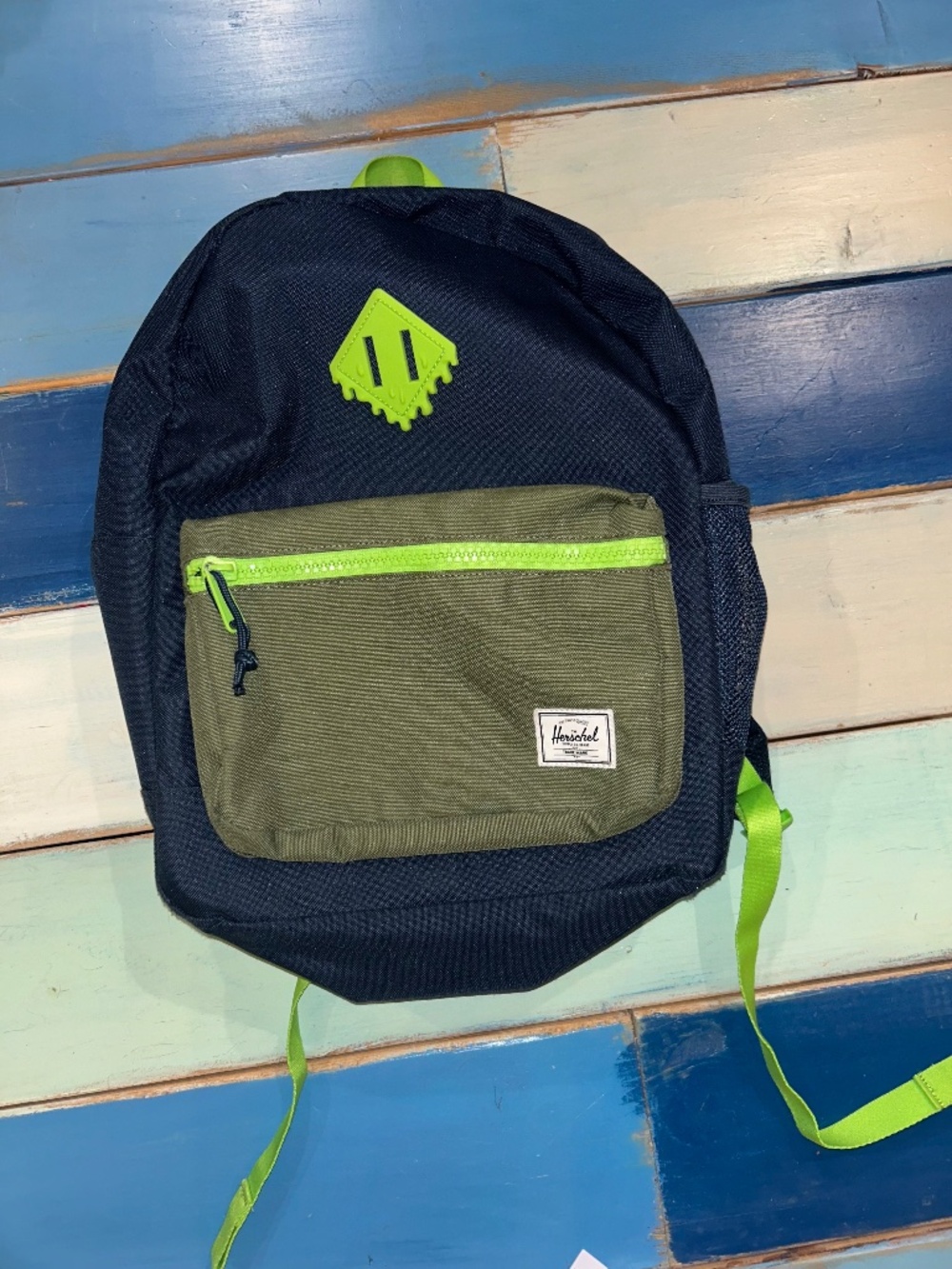Herschel Supply Youth Backpack Navy Olive Neon Green School Bag